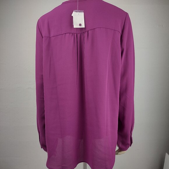 NWT Pleione purple long sleeve V-Neck blouse top ladies XL X-Large - Picture 4 of 10